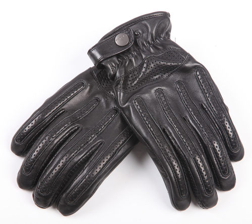 ELMA新款真皮机车手套男士摩托车赛车骑行薄绒进口羊皮触屏手套