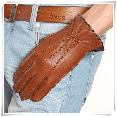 男士冬季保暖户外开车羊皮手套