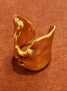 戒指925银金色银色开口饰品2025新款女士时尚潮流通体925银指环