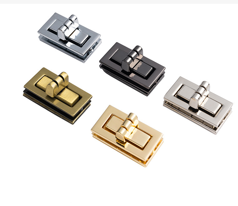 包配件锁扣 插锁长方形拧锁箱包五金小方锁 拧锁包包五金配件锁