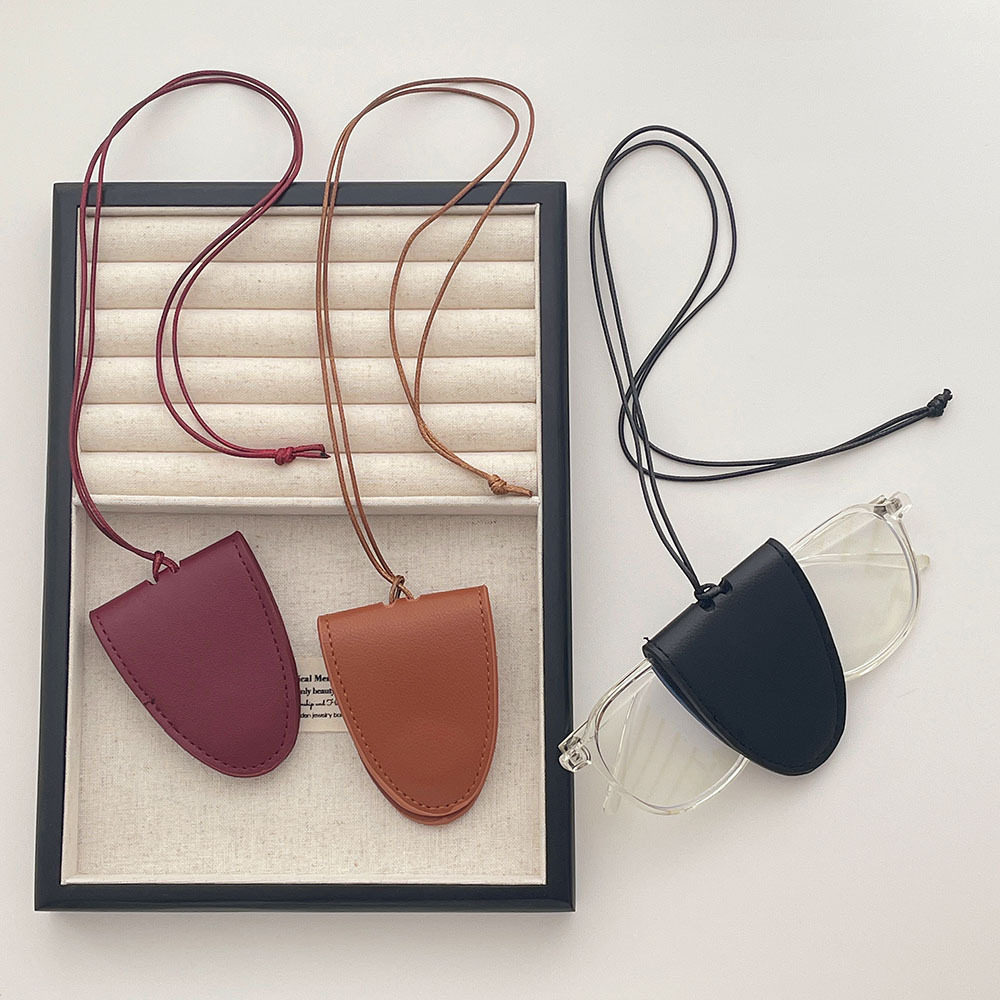 韩国博主同款皮质脖挂磁吸长款项链 男女户外旅行眼镜夹包包吊坠