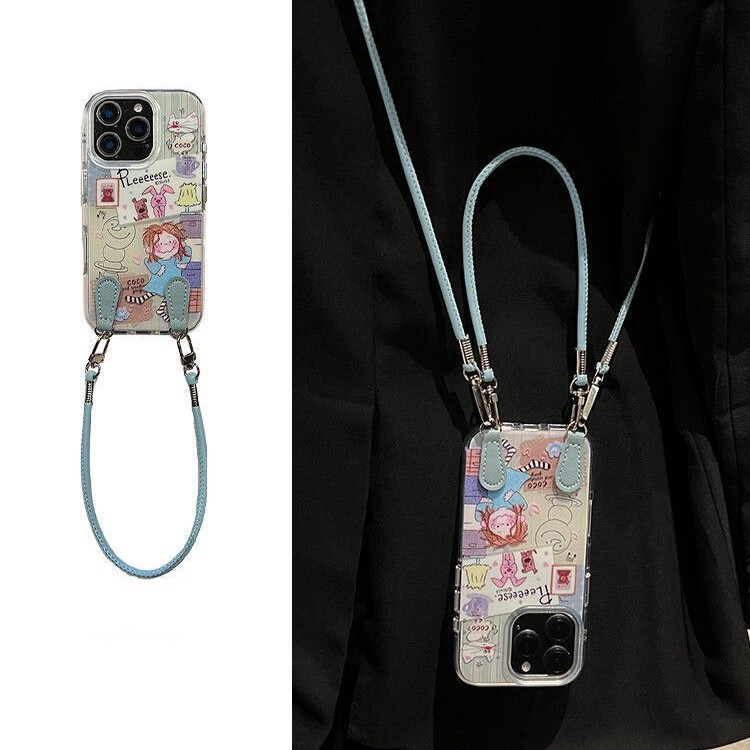 涂鸦小熊相框女孩适用苹果16Promax手机壳iPhone15新款13/14/X