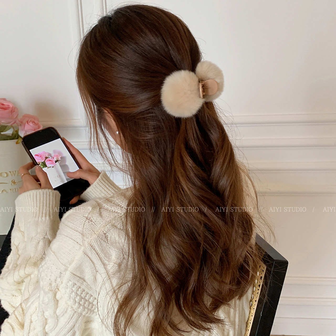 毛绒后脑勺半扎发夹女高级感毛球发卡毛毛抓夹子2025新款头饰秋冬,饰品/流行首饰/时尚饰品新,发饰,淘宝优惠券,粉丝福利购,淘宝优惠卷