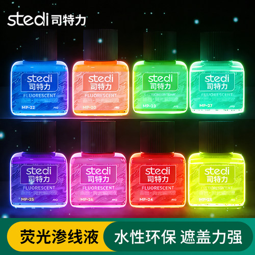 司特力水性荧光渗线液夜光漆特效高达模型GK刻线上色套装渗线笔