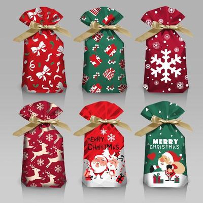 Christmas gift packaging bag, ribbon drawstring bag束口袋