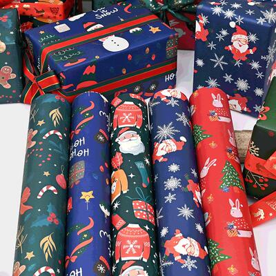 Christmas wrapping paper bouquet flower wrapping paper包装纸