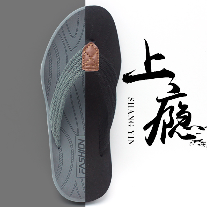 Men's flip flops, sandals beach clip on shoes沙滩夹脚鞋子