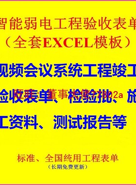 弱电工程电视电话视频会议系统竣工验收检验批分项工程表单模板