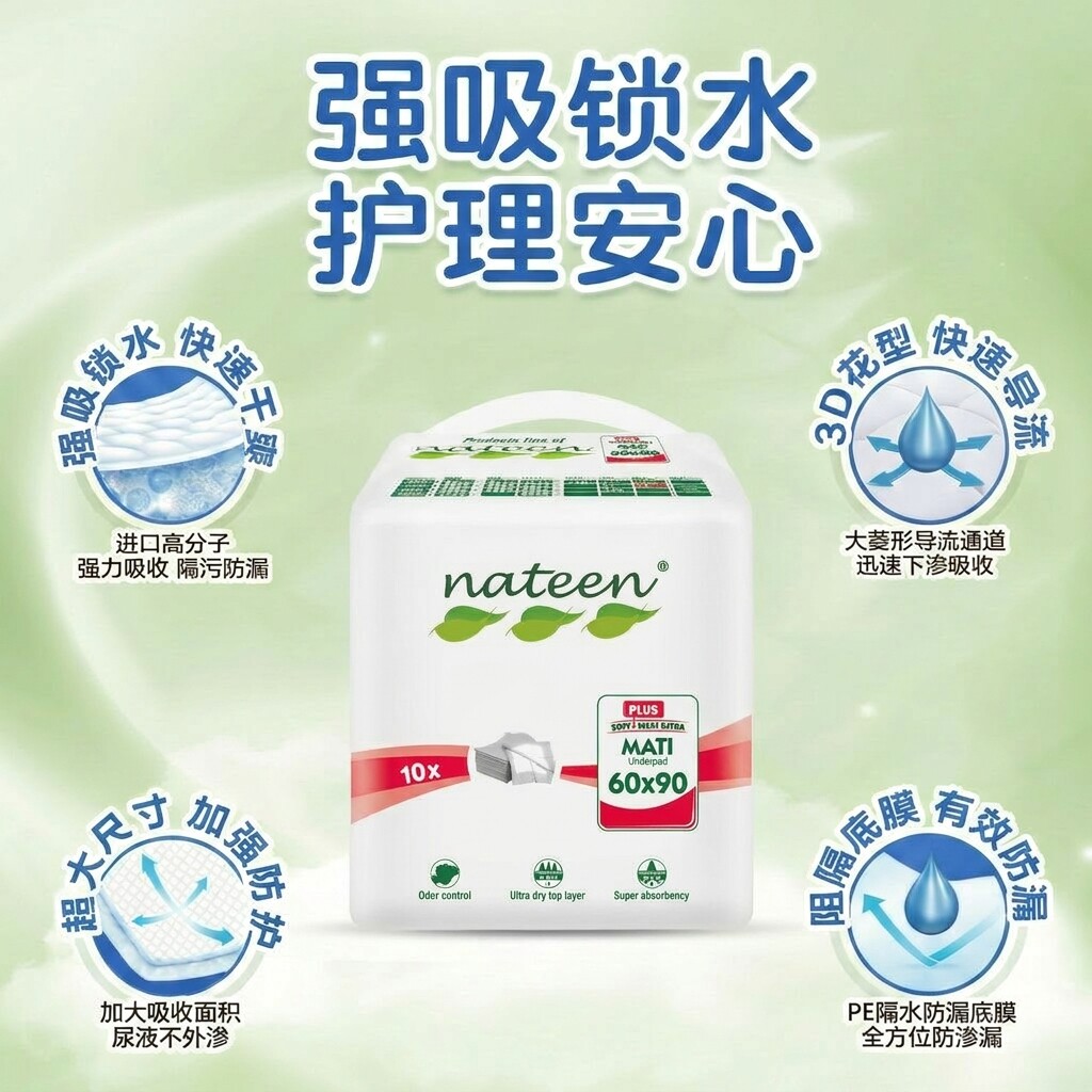 Nateen护垫60x90强吸防漏透气