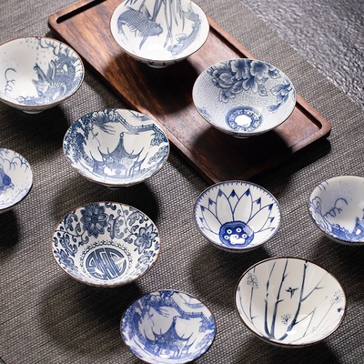 青花大号主人杯中国风