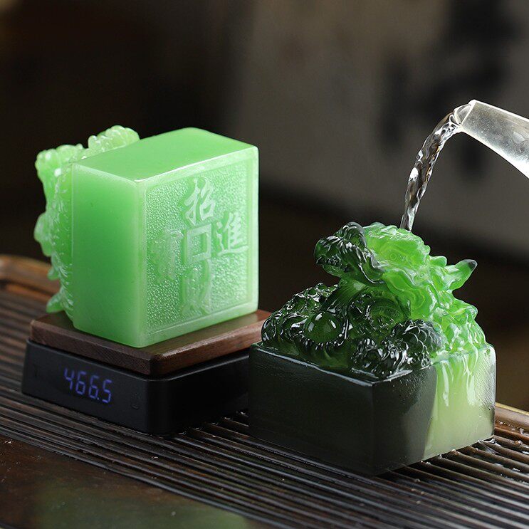 复古龙印玉玺茶宠桌面装饰品