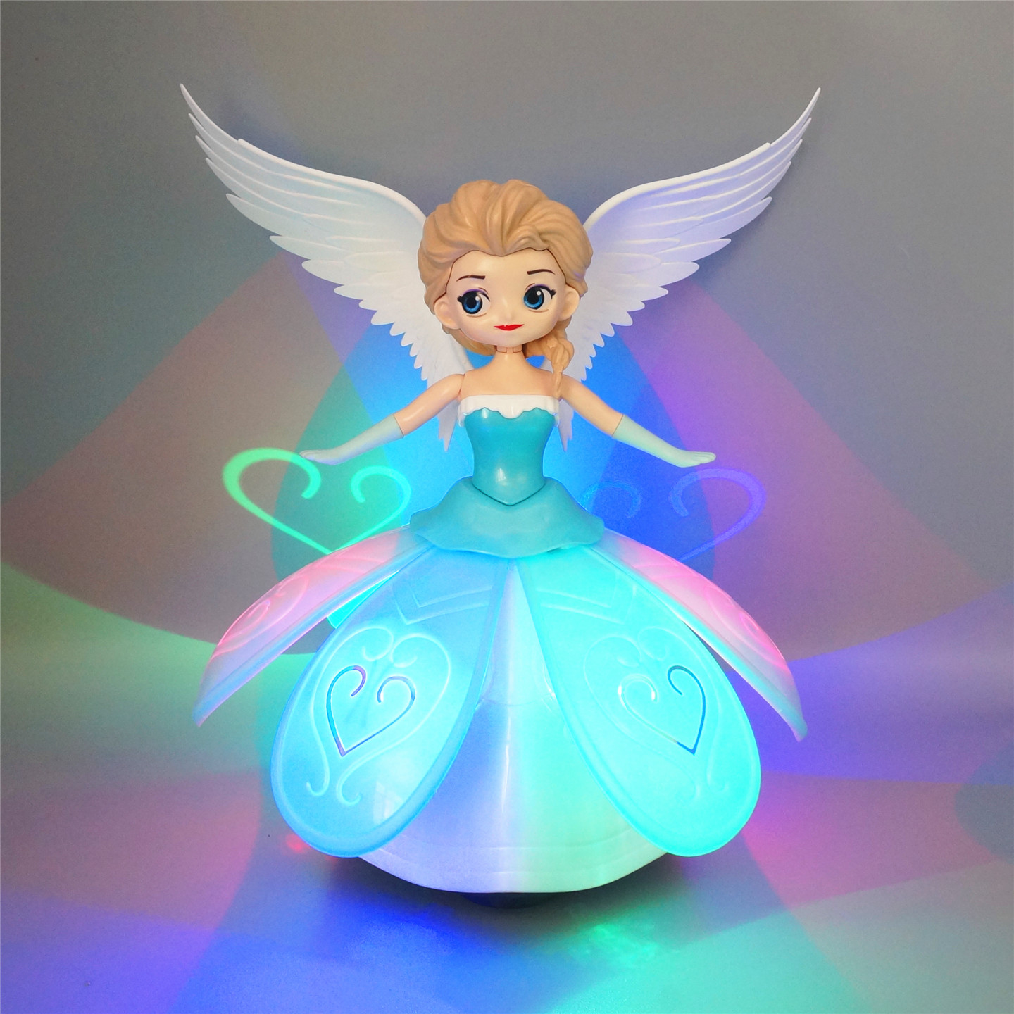 艾莎公主电动灯光音乐旋转跳舞