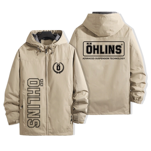 OHLINS摩托车减震器改装夹克衣服男女赛车友会车队可定制冲锋衣潮