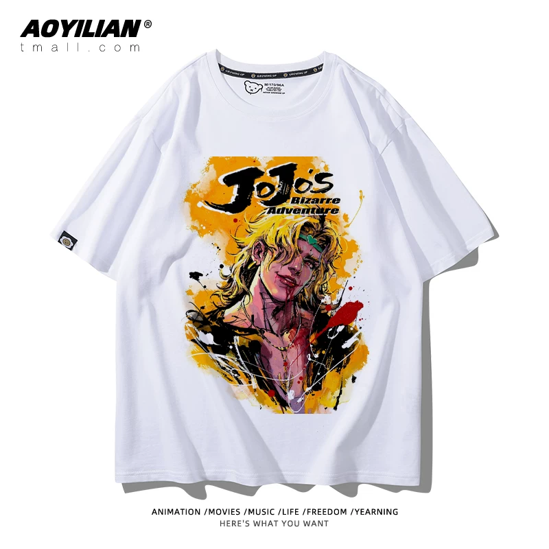 Японское аниме JOJO's Bizarre Adventure футболка короткий рукав для лошадиных гонок лётняя Джонни Джостар хлопковая универсальная