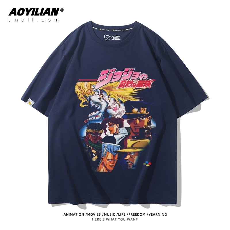Японское аниме JOJO's Bizarre Adventure футболка короткий рукав для лошадиных гонок лётняя Джонни Джостар хлопковая универсальная
