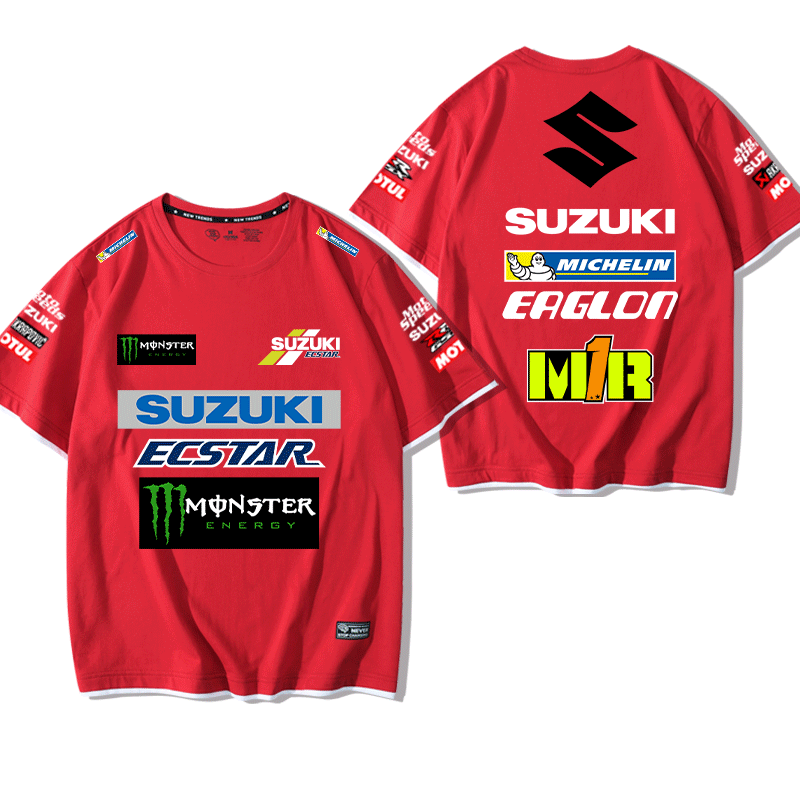 SUZUKI铃木赛车服纯棉T恤厂队骑行服摩托车服机车骑士服装短袖潮