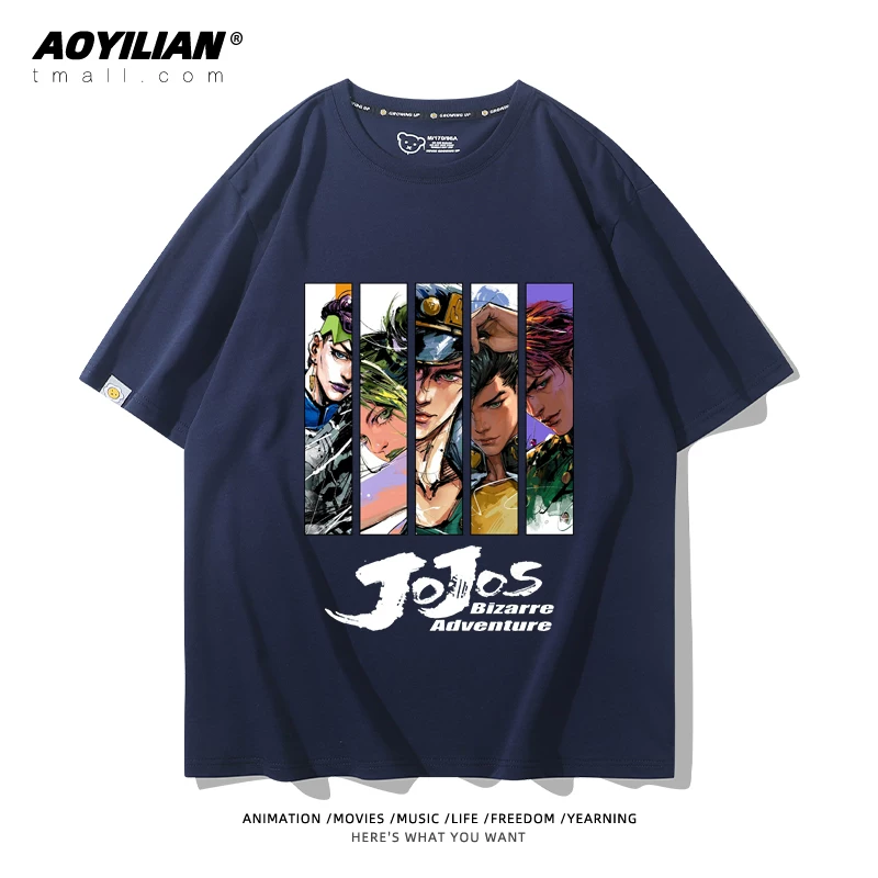 Японское аниме JOJO's Bizarre Adventure футболка короткий рукав для лошадиных гонок лётняя Джонни Джостар хлопковая универсальная