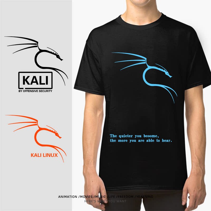 kali操作系统T恤LINUX编程码农短袖程序猿员男女纯棉宽松半袖衣服
