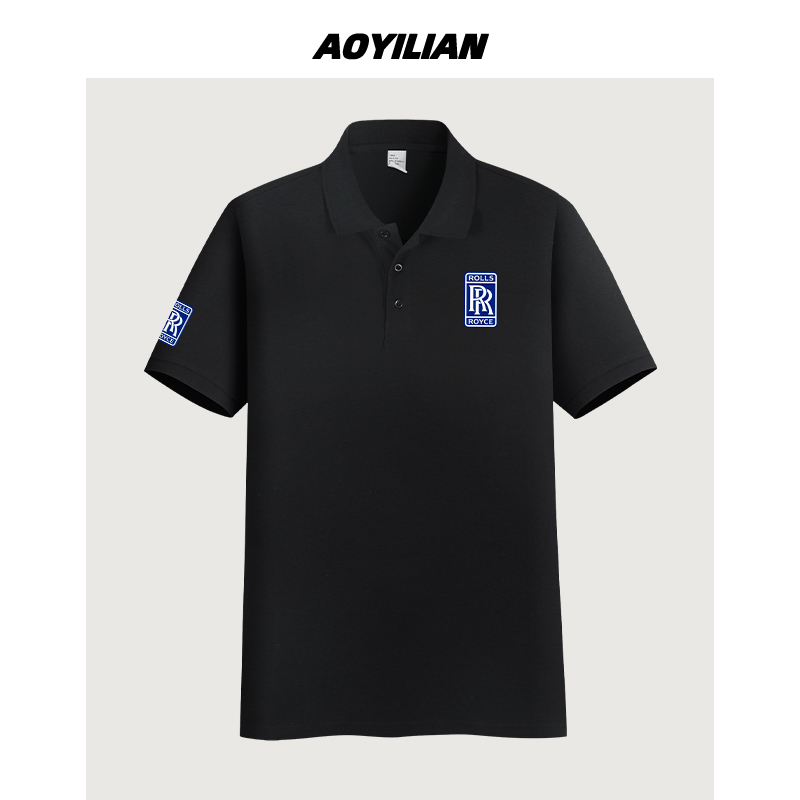 劳斯莱斯车标polo衫短袖T恤汽车标志4S店工作服工装男女团体定制