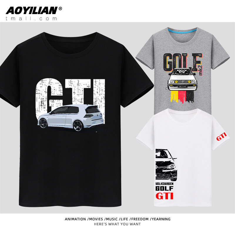 高尔夫大众改装文化jdm车迷T恤