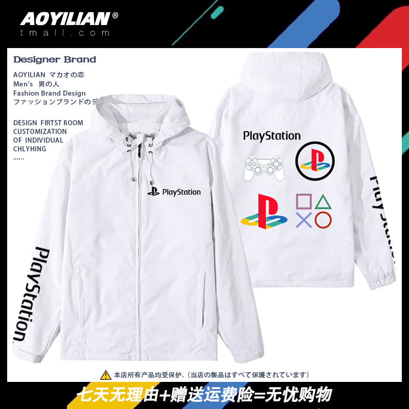 索尼游戏机4周男女连帽长袖夹克
