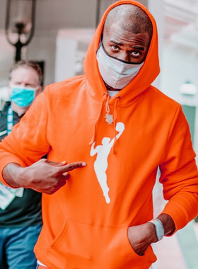 科比WNBA同款橙色纪念帽衫外套詹姆斯保罗橙色上衣连帽套头卫衣男