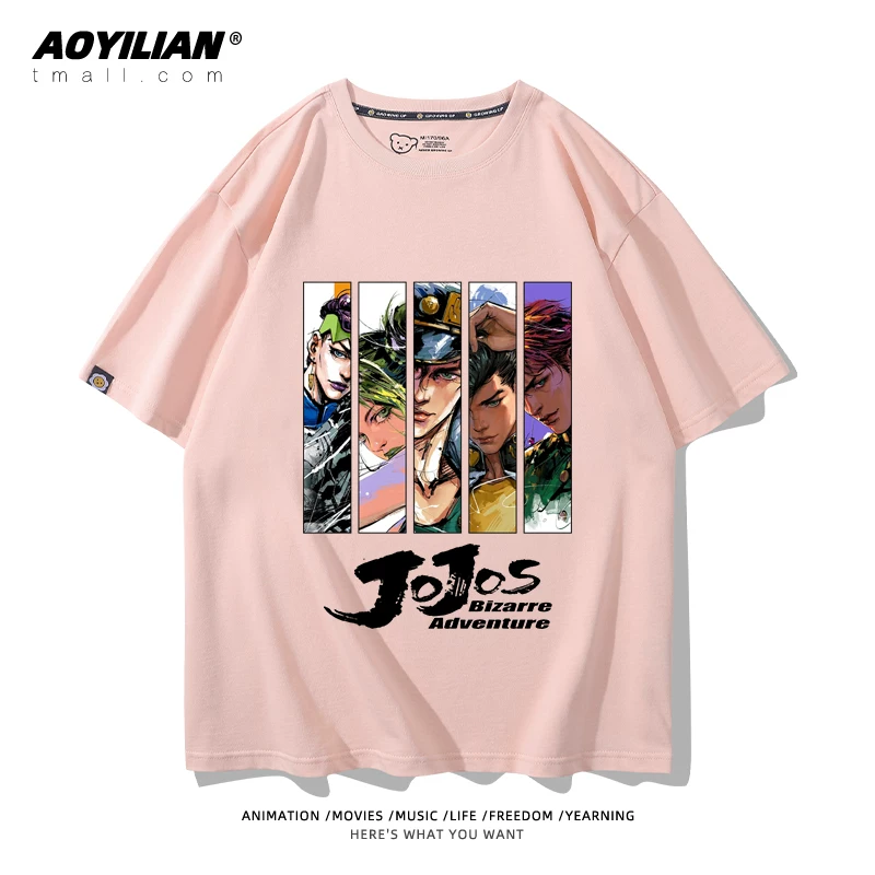 Японское аниме JOJO's Bizarre Adventure футболка короткий рукав для лошадиных гонок лётняя Джонни Джостар хлопковая универсальная