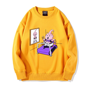 派大星联名cos七龙珠魔人布欧健身圆领卫衣男女恶搞动漫外套衣服