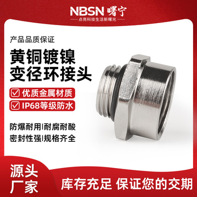 黄铜镀镍金属变径头m25-m20补芯
