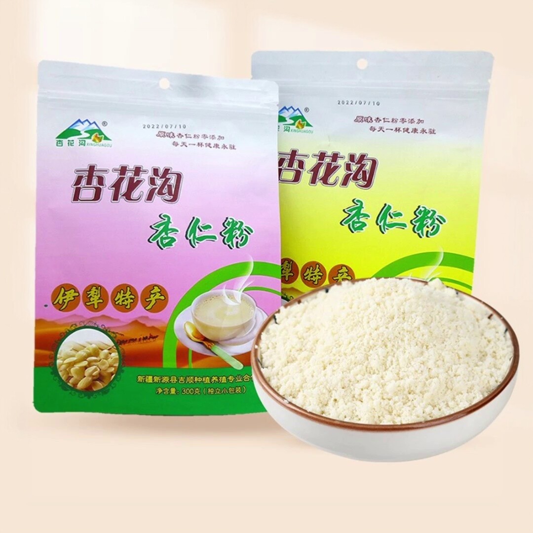 新疆伊犁杏花沟野生南杏仁粉无添加蔗糖纯杏仁粉方便冲泡烘焙生酮