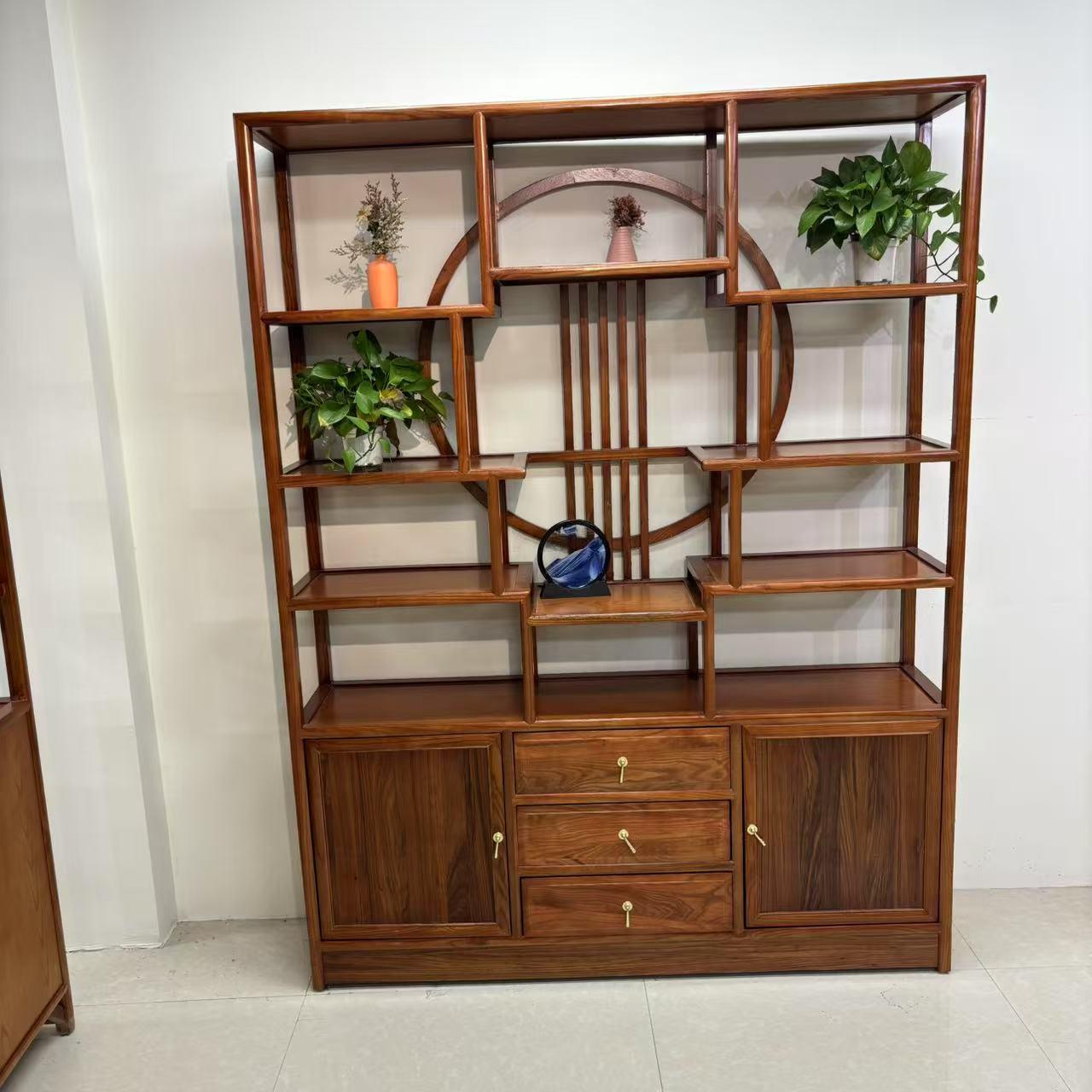 新博古架非实木新中式茶叶架展示