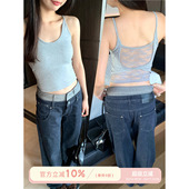 馨帮帮Bra 蕾丝镂空露背吊带女自带胸垫外穿内搭打底背心 春夏新款