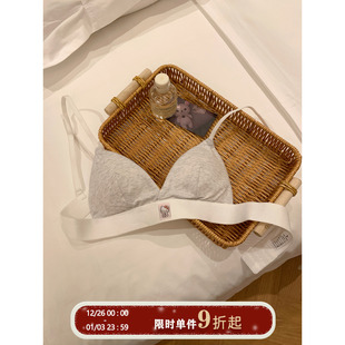 不空杯防下垂无钢圈舒适文胸罩 三角杯内衣女夏薄款 馨帮帮Bra 法式
