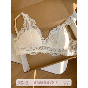 馨帮帮Bra 大胸显小舒适美背性感文胸罩 纯欲风蕾丝网纱内衣女薄款