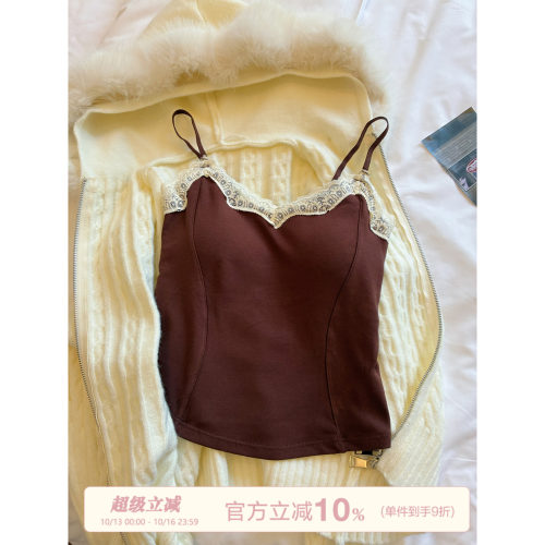 馨帮帮Bra蕾丝拼接磨毛背心内衣