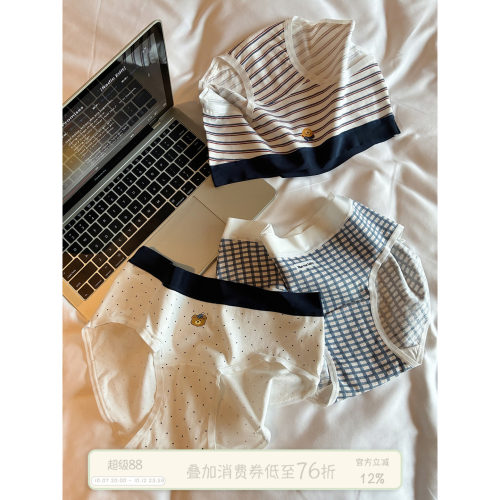 馨帮帮Bra学院风小熊内裤