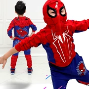 Quần áo trẻ em người nhện phù hợp với quần áo trẻ em mùa thu Quần áo bé trai Altman hè hè hè ba mảnh mùa xuân - Phù hợp với trẻ em