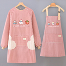 长袖 秋冬做饭工作服围腰网红棉麻 围裙厨房家用大人罩衣女2025新款