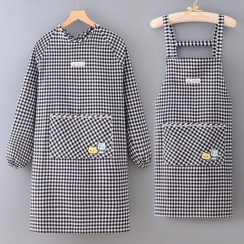 家用厨房围裙工作服做饭长袖防脏