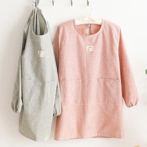 反穿防水防油女士可爱日系罩衣