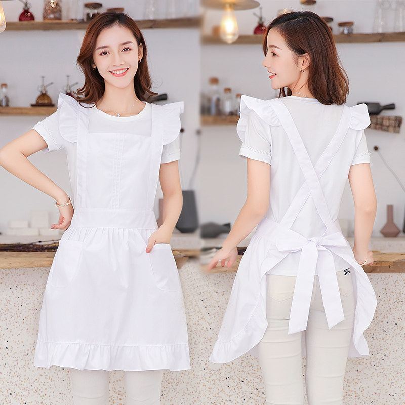 厨房日式风花边时尚女仆围裙