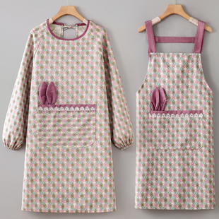 罩衣女新款围裙厨房家用可外穿洋气年轻款防污长袖工作服做饭围腰