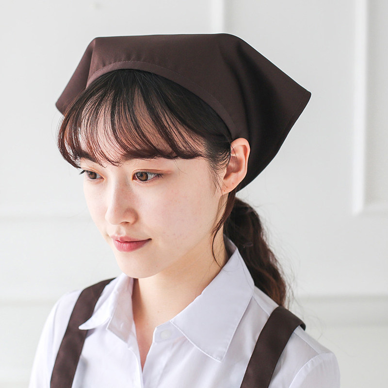 工装围裙头巾男女厨房做饭成人韩版时尚工作服三角巾发带防油防污