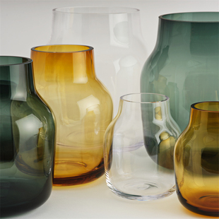 饰摆件人口嘴吹北欧样板放 Silent玻璃花瓶插花器装 新品 丹麦Muuto