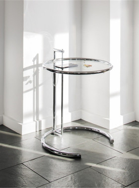 现货 德国Classicon E1027茶几边几高度可调不锈钢玻璃极简包豪斯