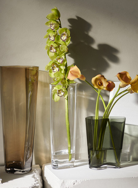 丹麦&tradition玻璃花瓶collect新品焦糖色落地装饰摆件北欧样板