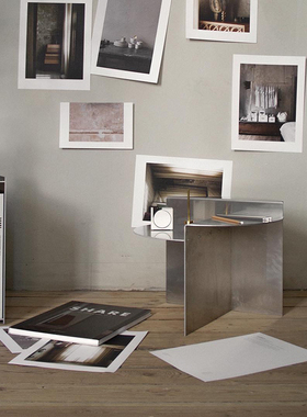 丹麦进口frama银色铝rivet错层茶几金属边几桌北欧设计小众艺术