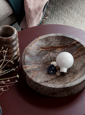 丹麦ferm living正品scape Bowl大理石装饰碗托盘收纳置物北欧ins