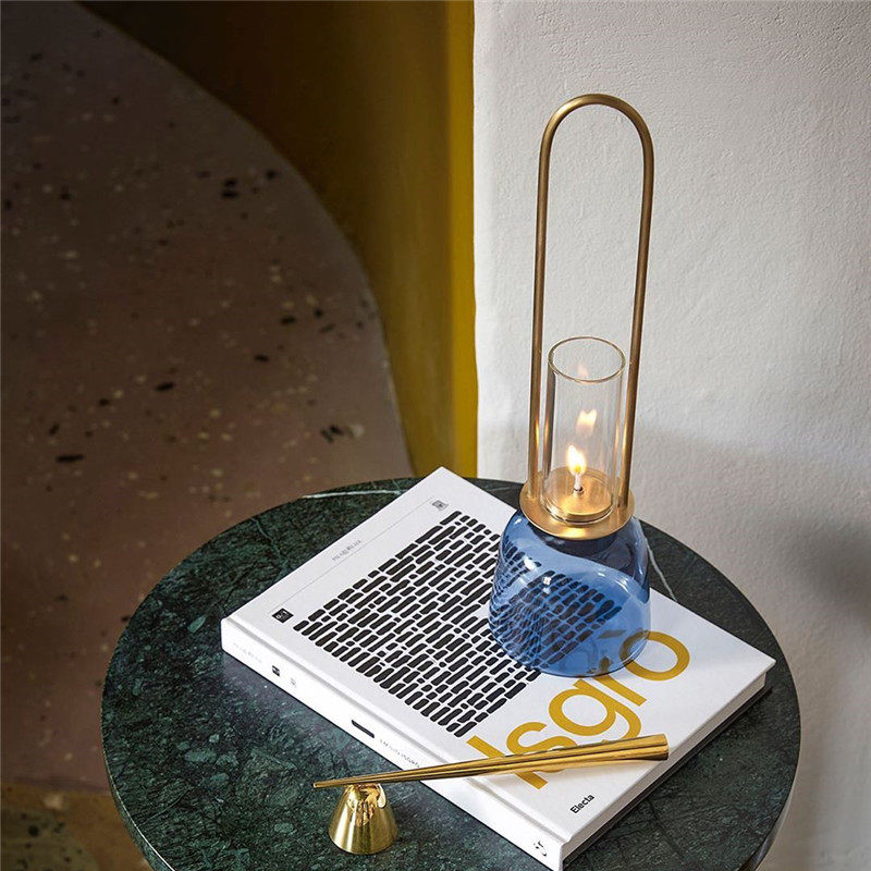 意大利Paola C.The Gleam煤油灯玻璃黄铜复古装饰摆件氛围灯轻奢