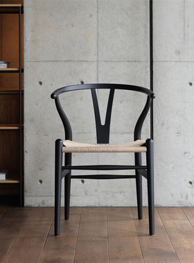 现货 丹麦进口Carl Hansen CH24叉骨椅Y椅餐椅单椅经典样板设计